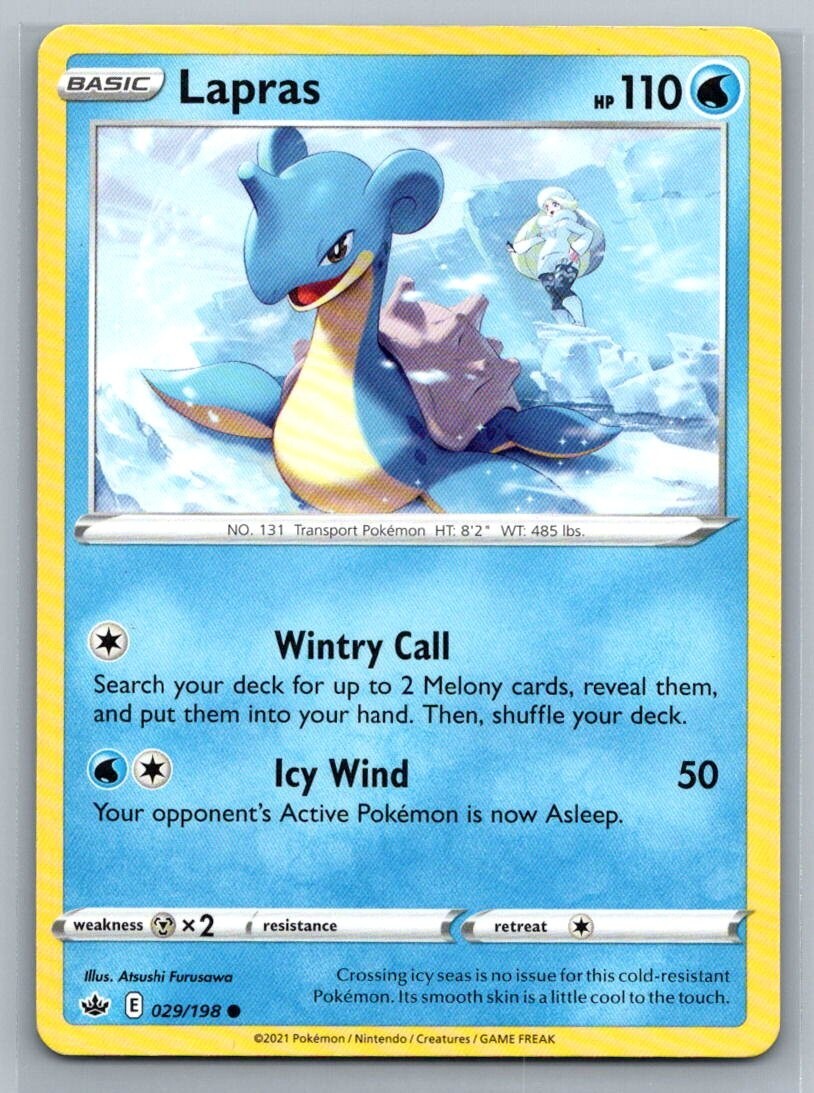 Lapras 29/198 Chilling Reign Common Pokémon TCG 2021