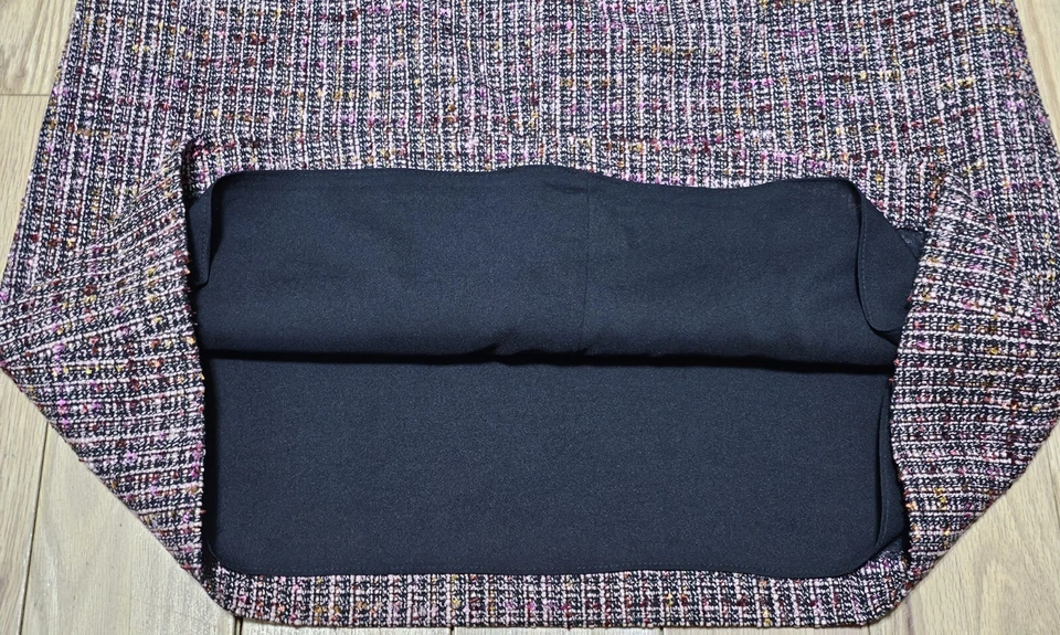 Kate Spade New York Women's Burgundy Sparkle Black A-Line Long Plaid Skirt - Image 3 of 4