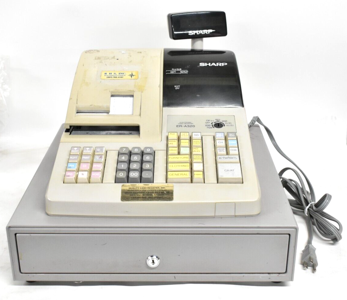 Sharp Electronic Cash Register ERA320 No Keys For Parts Only eBay