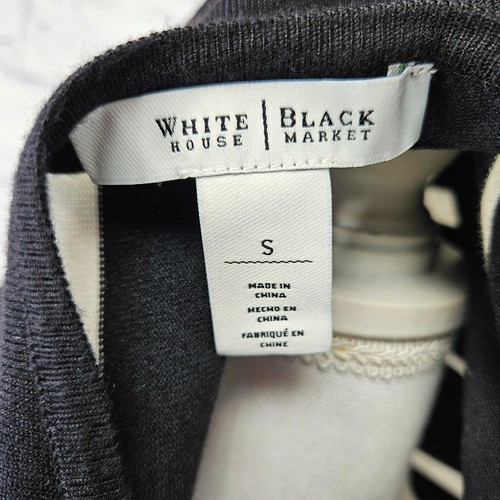 White House Black Market Size S Striped 3/4 Sleeve Knit Mini Sweater Dress Tunic - Picture 8 of 11