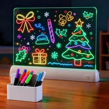 Wire Free Acrylic LED Drawing Board for Kids - 11.8x9.8in Battery Powered Lig...