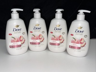 4 PACK--Dove PEACH & RICE MILK Advance Care Hand Wash 12oz each