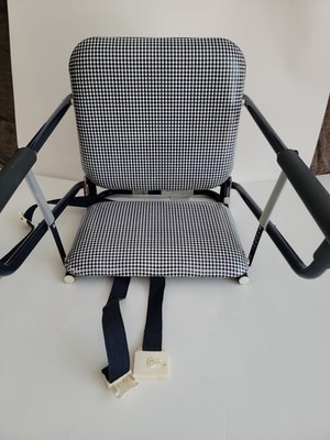 Vintage Graco Tot-Loc Lock Clip On Table Top 1995 Vintage Gingham Navy White 