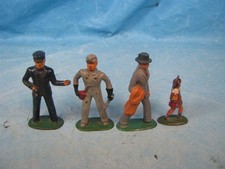Lot of 4 Barclay Railroad Workers Figures - FREE SHIPPING