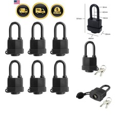 Waterproof Padlocks Keyed Alike for Outdoor use, Covered Heavy Duty Laminated...