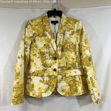 NWT Talbots Yellow Floral Print Women's Blazer, Sz. 4