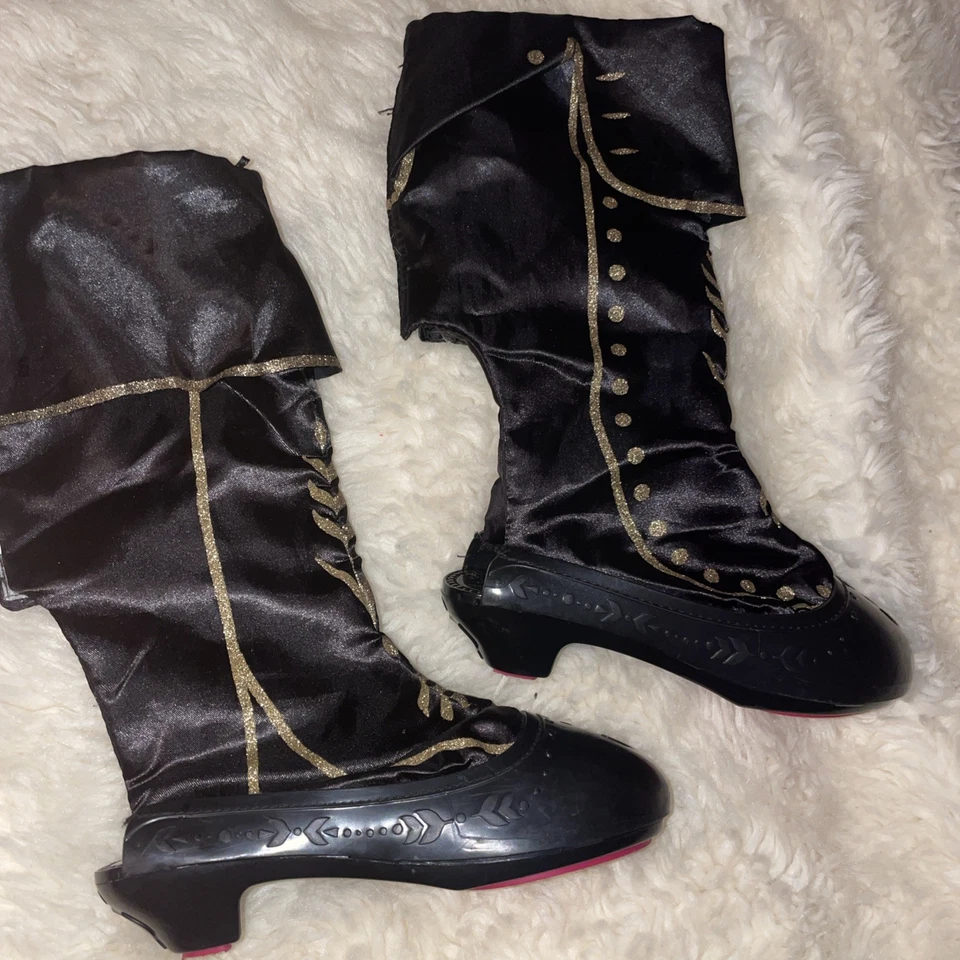 Disney Frozen Little Girls Anna Black Dress up Play Boots Shoes Size One Size - Image 2 of 4