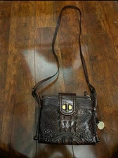 BRAHMIN PECAN Leather CROSSBODY HANDBAG W/Built in WALLET