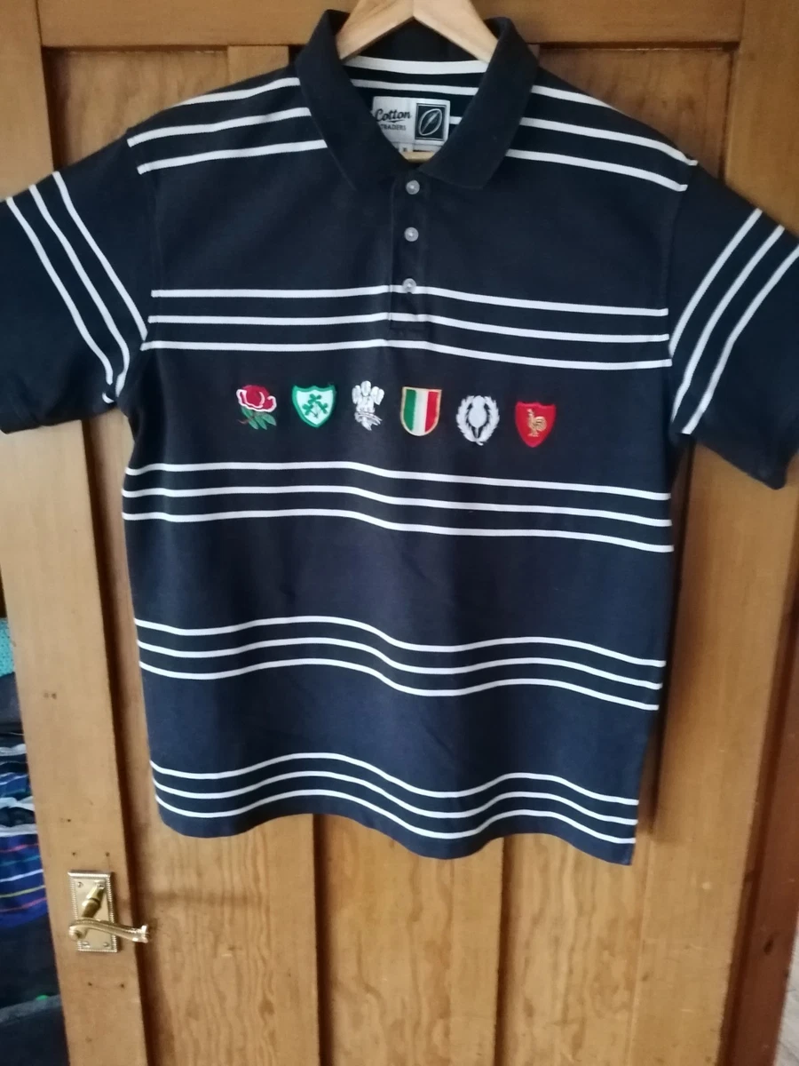 Maillot Rugby Vintage Cotton Traders – Angleterre – Bleu – Taille XL – Homme
