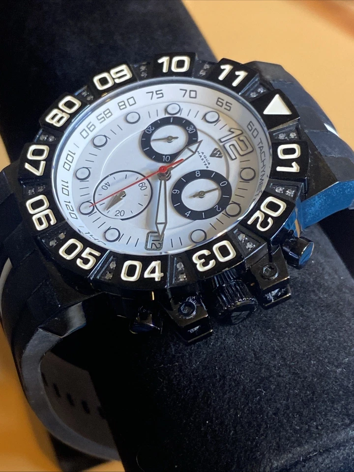 Aqua Master Men's Black Dial Rubber Strap Watch W#338 Swiss Movement - Image 4 of 4