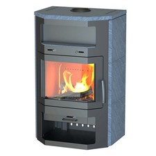 Thermia Holzofen Bali Max V3 gussgrau Naturstein Schwedenofen Kamin Kaminofen