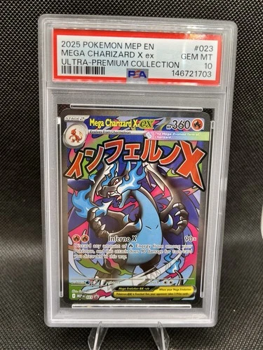 New Listing2025 POKEMON MEP EN-ME BLACK STAR PROMO #023 MEGA CHARIZARD X EX PSA 10