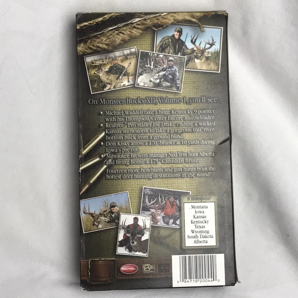 Monster Bucks XII Volume 1 18 Hunts Hunting Video VHS 105 Minutes By Realtree - Image 3 of 4