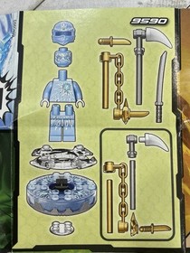 LEGO Ninjago: NRG Zane (9590)Minifigure w/ some weapons and spinner