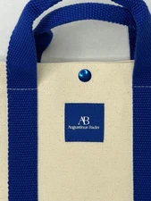 Augustinus Bader Mini Tote Bag Canvas Snap Closure Skincare Blue 