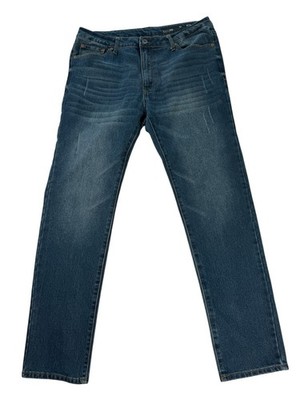WXYZ Nomad Jeans Men 36x32 Slim Fit Stretch Dark Wash Pockets Straight Leg Blue