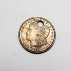 1921 P Morgan Silver Dollar - good details, "holed"