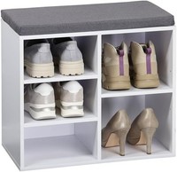 Kesper Schuhschrank Mit Sitzkissen, 51,5 X 29,5 X 48 Cm, Weiß 15905