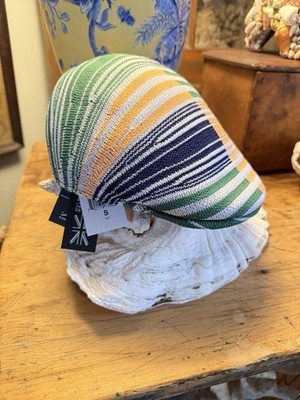 Kangol Tropic 507  Ventair Cap Hat Blue Yellow Stripe Newsboy NWTS