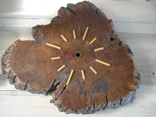 VINTAGE MANZANITA WOOD SLAB WALL CLOCK NO MOVEMENT NATURAL 15" X 12"