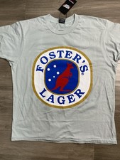 T-shirt vintage Foster’s Lager logo birra australiana taglia estate viaggio retrò