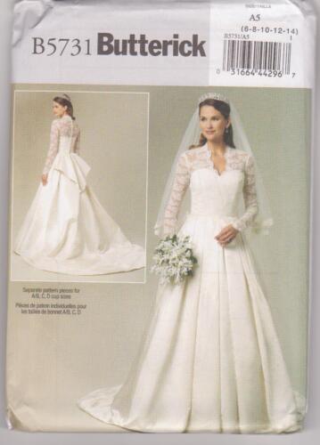 Butterick Sewing Pattern B5731 / BP249 Kate Middleton Style Wedding Dresses 6-14 - Picture 1 of 2