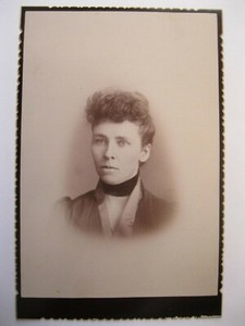 Antique Cabinet Card Photo Victorian Woman by C. A. Adams from West Gardner, MA.
