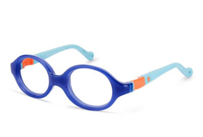 Nano Vista Bunny 3.0 40 13 CE Baby Eyeglasses Flexible w/ Neck Strap Blue&Orange