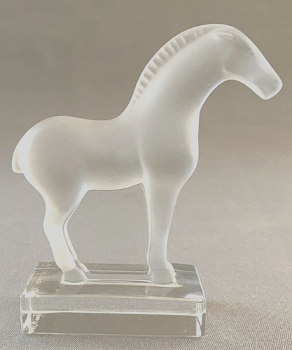 Lalique France Crystal Cheval Tang Horse Paperweight Figurine - Picture 4 of 7