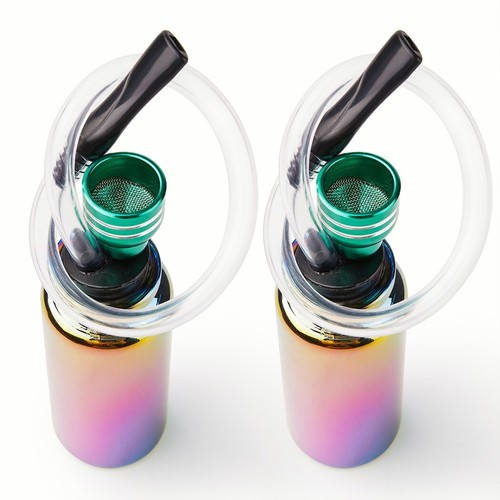 4" Mini Small Glass Bong 2PC Water Pipes Hookah Smoking Tobacco Pipes with Box - Picture 5 of 8