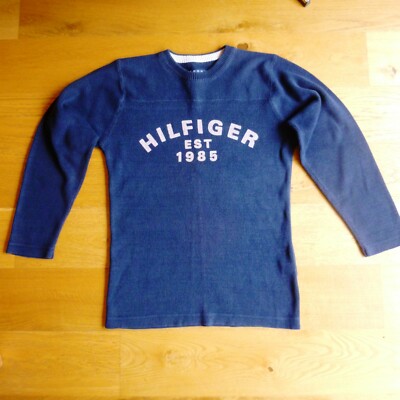 Tommy Hilfiger Pullover Pulli Blau Spellout Herren S Small BESCHREIBUNG LESEN inkl. UK P+P