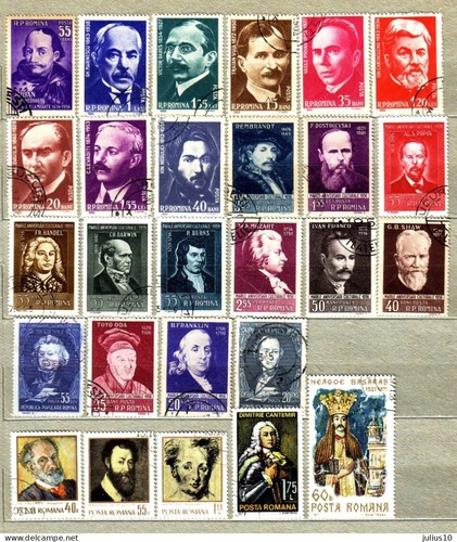 FAMOUS PEOPLE ROMANIA Used (o) Different Stamps