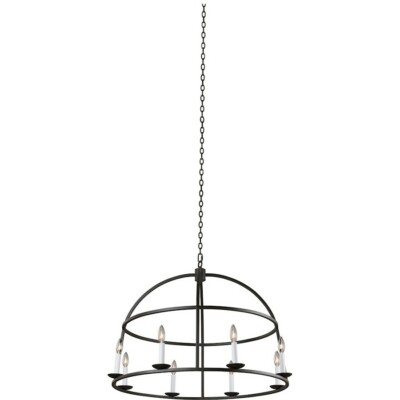 Kalco Lighting Wickenberg 8 Light Pendant, Black Iron - 506953BI