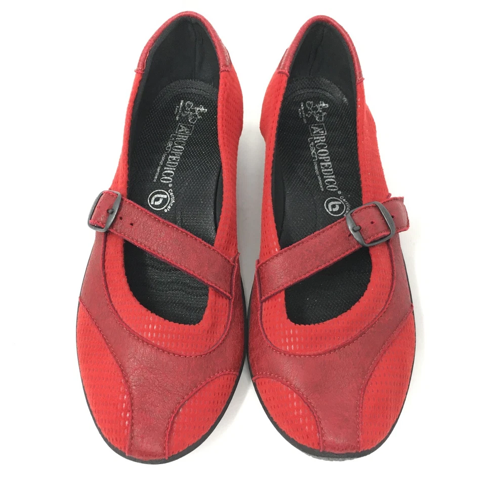Мокасины женские Arcopedico L18 Mary Jane размер 8-8,5 США 39 ЕС красные регулируемые - Изображение 4 из 4