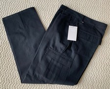 NWT Men's French Club Classic Solid Black Flap Cargo Pocket Pants SIZES 30-40