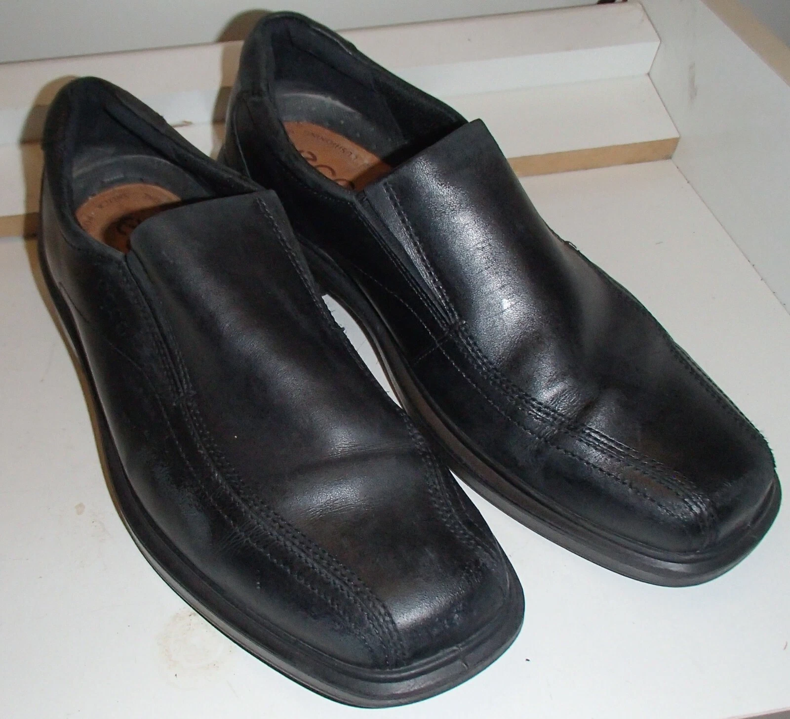 Mocassini slip on uomo Ecco in pelle nera casual taglia 9 euro 43
