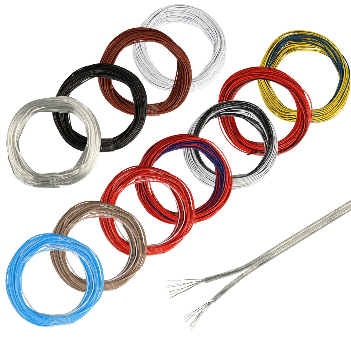 Zwillingslitze 2-polig, 2x 0,14 Mm², Gelb/braun, 10 M – Für Modellbau & Elektronik
