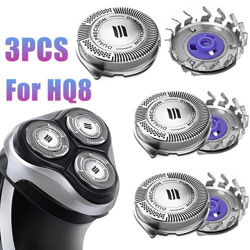 3PCS HQ8 Replacement Heads For Philips Norelco Dual Precision Shaver