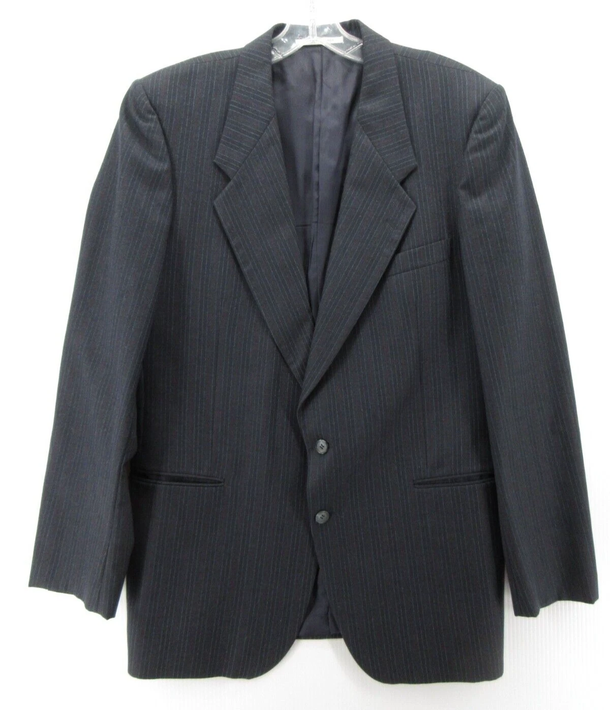SAINT LAURENT (YSL) VINTAGE Yves Saint Laurent cappotto sportivo uomo 40 blu blazer pura lana gessato *