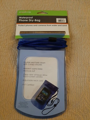 NEW NEVER USED smooth trip Waterproof Phone Blue tinted Dry-Bag 8" X 5" - Photo 2 sur 4