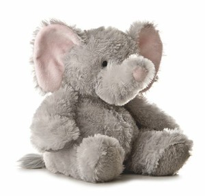 Aurora Elephant Plush Gray Stuffed Animal Bean Bottom Shaggy Soft Toy Pink Ears | eBay