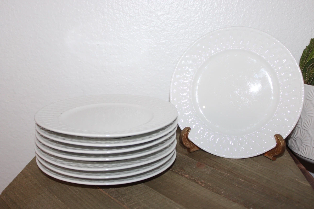 Set Of 8 Majesticware By Oneida Basketweave Salad Plates 7.25 Dinner