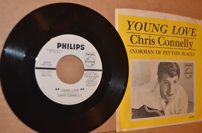 CHRIS CONNELLY: YOUNG LOVE & THEME FROM PEYTON PLACE; MINT- WLP 45 & PIC. SLEEVE