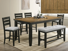 Bardstown Counter Height Table & 4) Chairs; Optional Bench; Brown, Gray