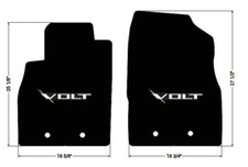 New Floor Mats 2011-2015 Chevy Volt Black W Embroidered Volt Emblem Logo Pair
