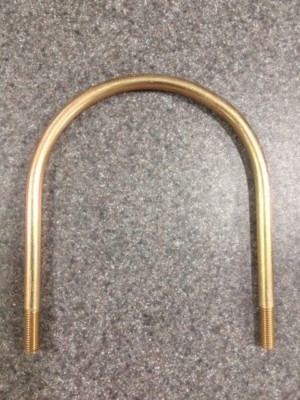 U-BOLT C1018 STEEL U-Bolt, 1/4-28 X .700 Thread Length, Leg 2 1/2'', Cl Dia 3 1/2