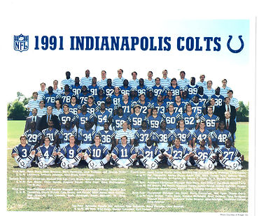 1991 INDIANAPOLIS COLTS 8X10 TEAM PHOTO NFL INDIANA FOOTBALL NFL