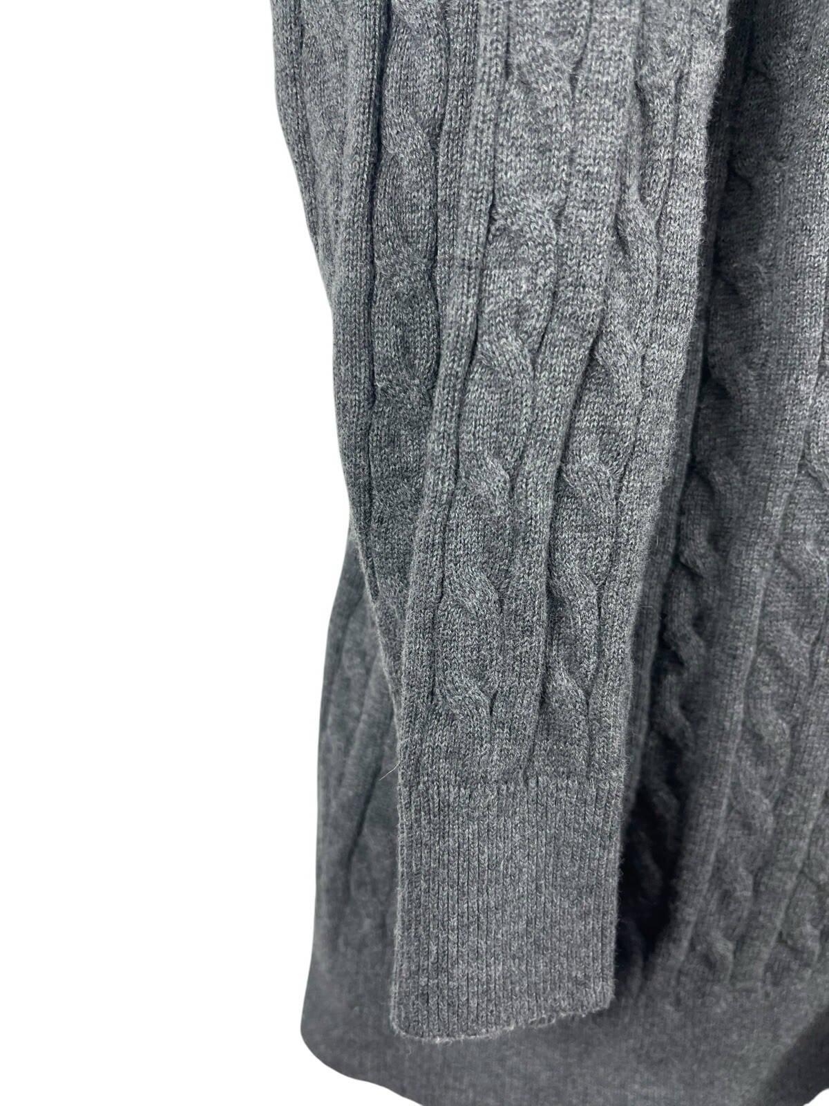 Basic Editions Gray Cable Knit V-neck Long Sleeve… - image 5