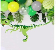 Dinosaur Happy Birthday Garland Banner Dino Party