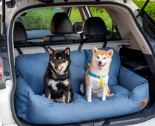 NEW Funny Fuzzy Safety Bolster Back Seat Dog Car Bed Pro Blue XL